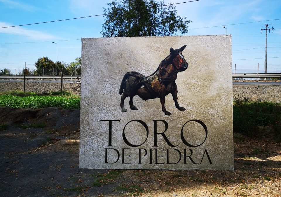 Toro de Piedra Tela PVC